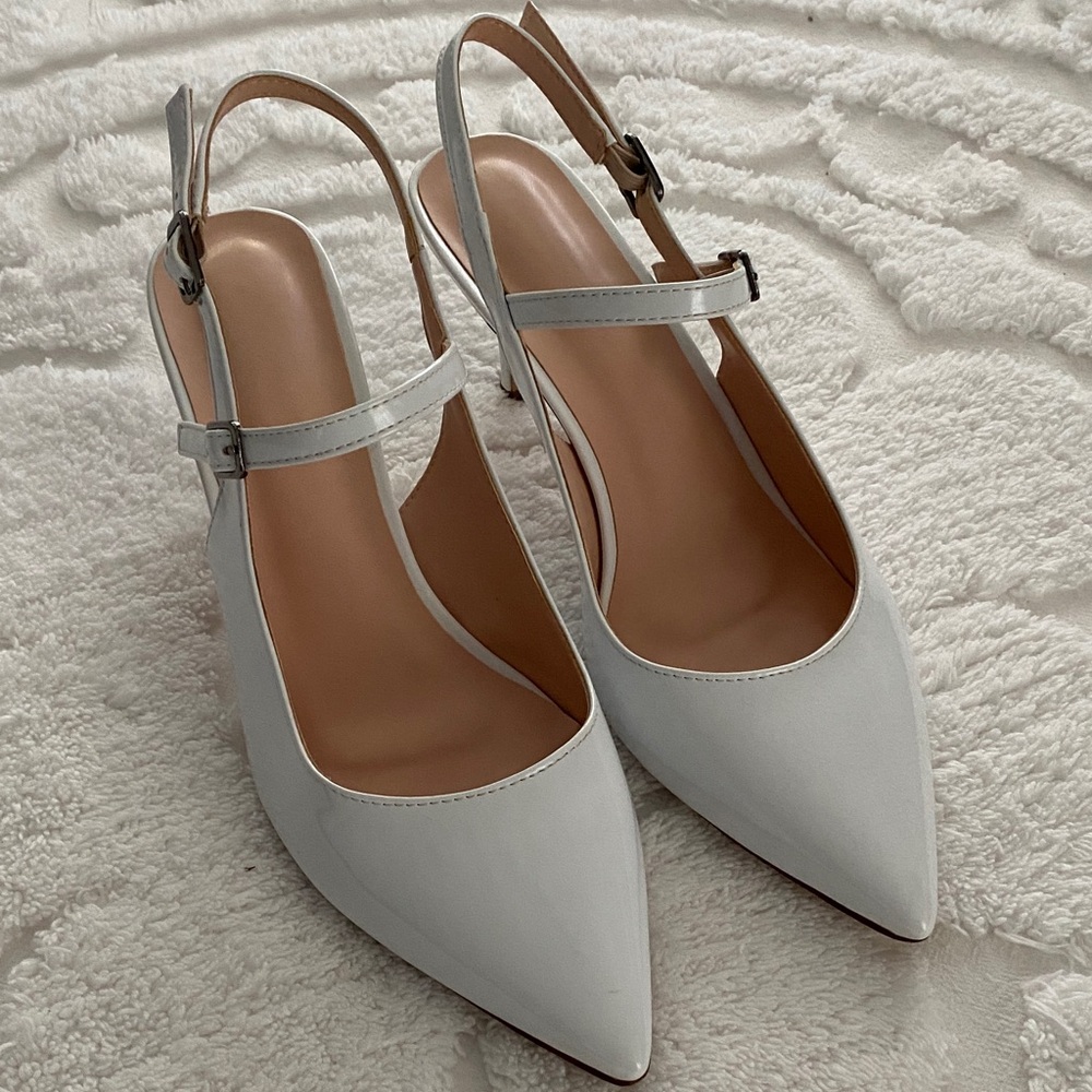 Chic White Slingback Heels